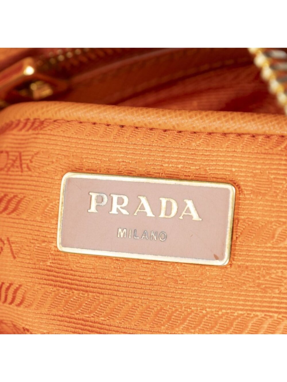 Prada Zip Hobo Orange Saffiano Leather - Picture 10 of 10
